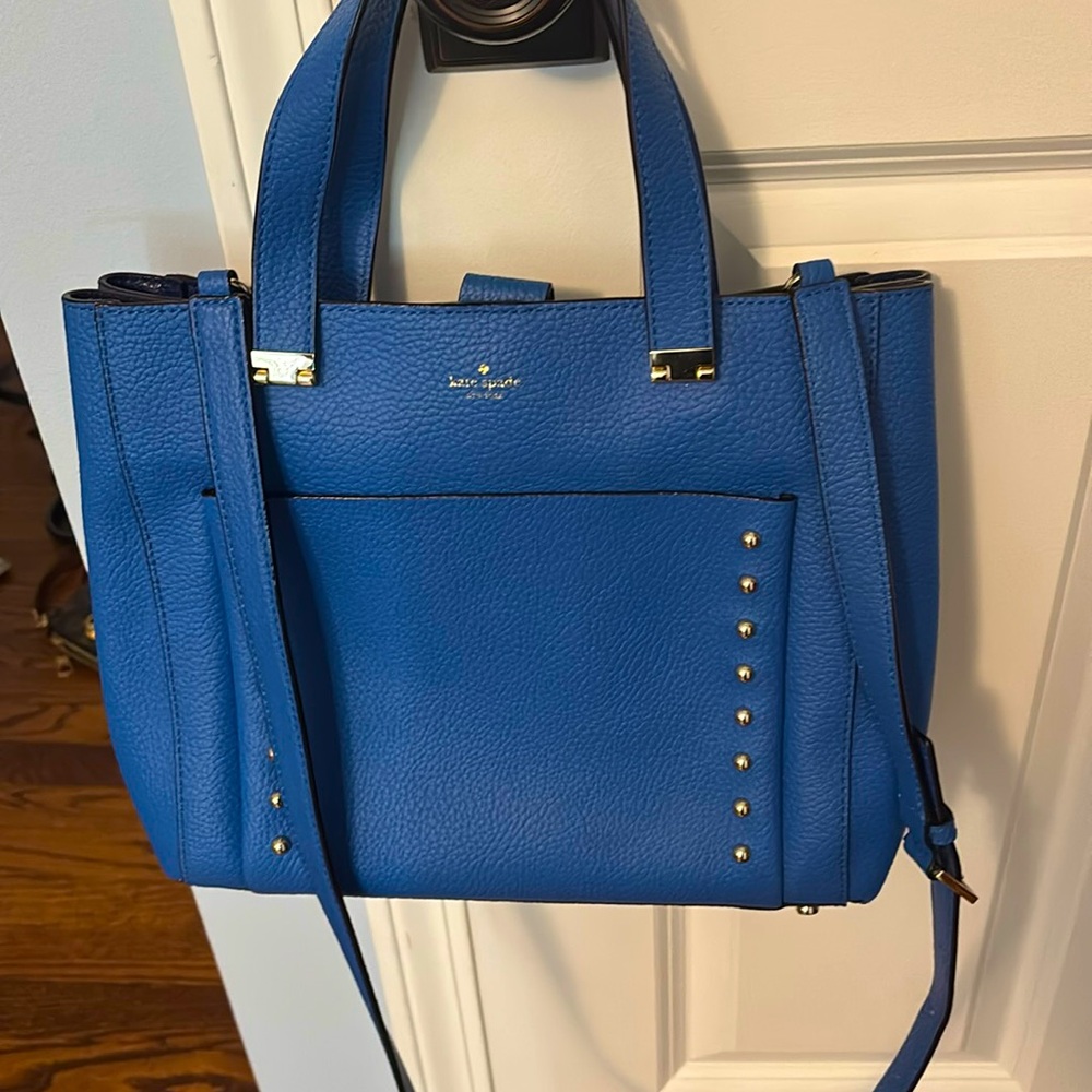 Kate Spade purse with handles and shoulder strap.  Like new.  Royal blue